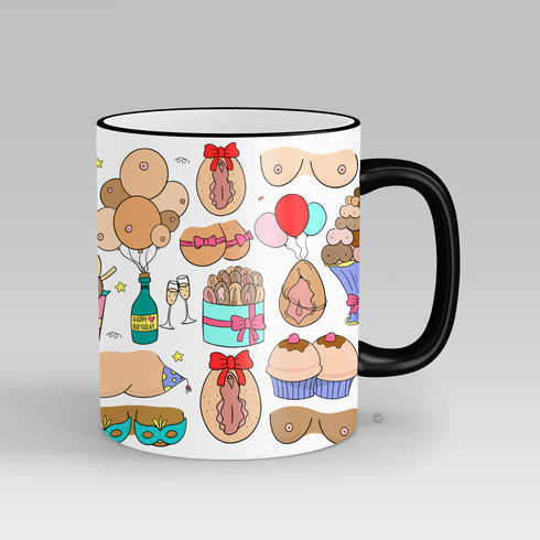 Personalised Birthday Bash Jugs & Peaches Mug