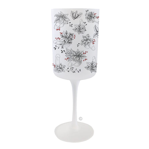 Festive Floral Willies Wine Glass