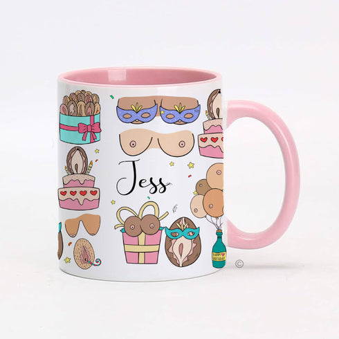 Personalised Birthday Bash Jugs & Peaches Mug