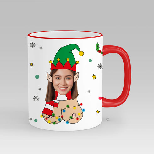 Personalised Elf Face Mug