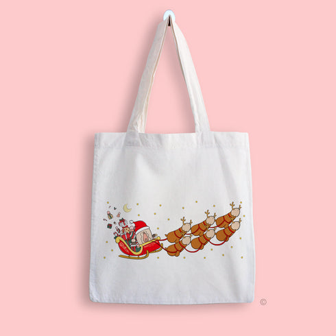 Santa Sleigh Tote Bag