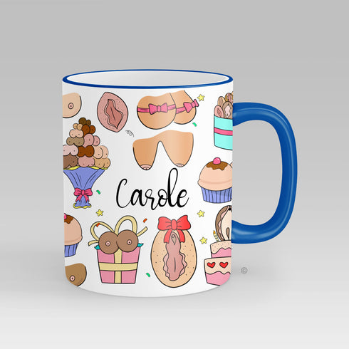 Personalised Birthday Bash Jugs & Peaches Mug