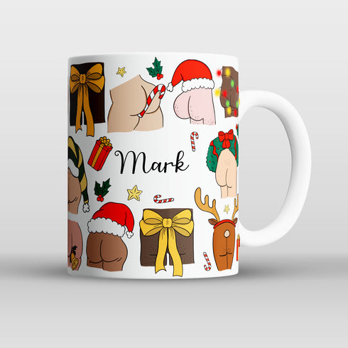 Personalised Cheeky Claus Christmas Mug