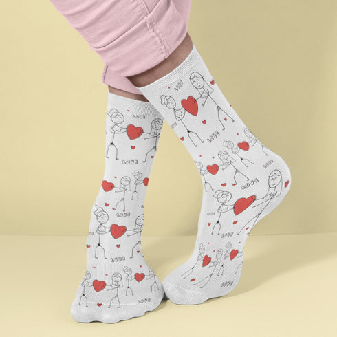 Line Art Love Socks: Lesbian Edition