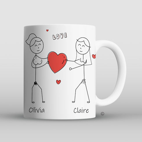 Personalised Lesbian Couple Mug