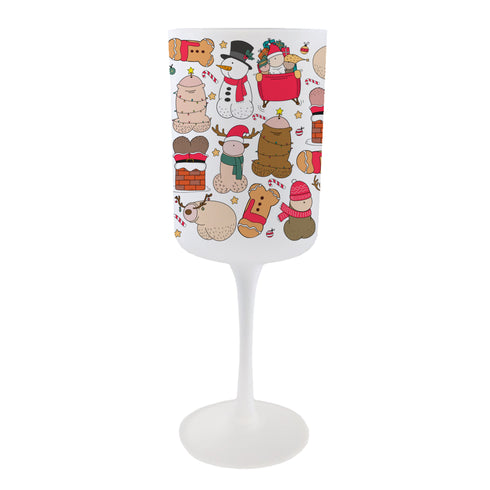 Personalised Christmas Willies Wine Glass