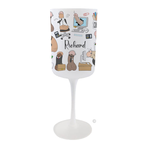 Office Dick Wine Glass