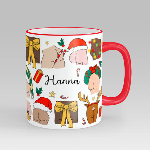 Personalised Cheeky Claus Christmas Mug