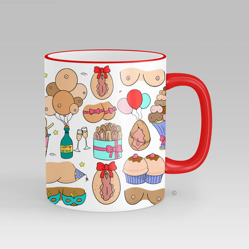 Personalised Birthday Bash Jugs & Peaches Mug