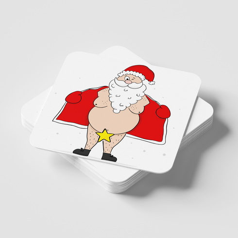 Naughty Santa Christmas Coaster