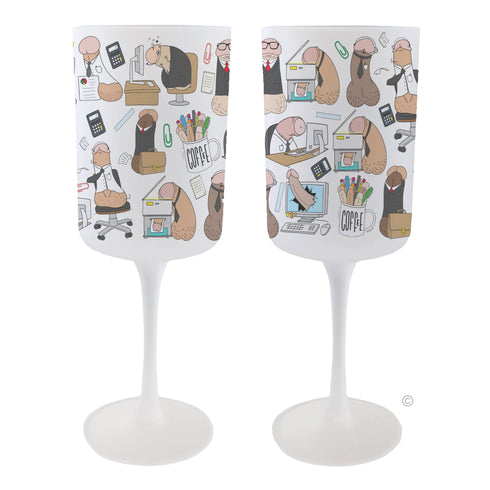 Office Dick Wine Glass