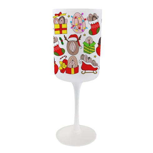 Personalised Christmas Vulvas Wine Glass