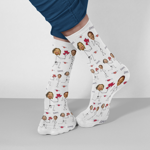 Personalised Love Couple Face Socks