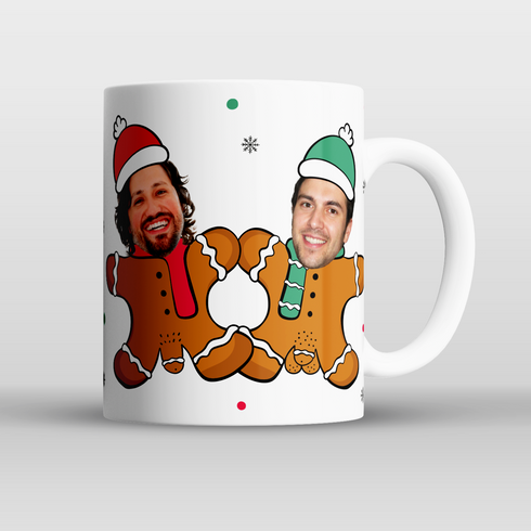 Personalised Gingerbread Men Face Mug