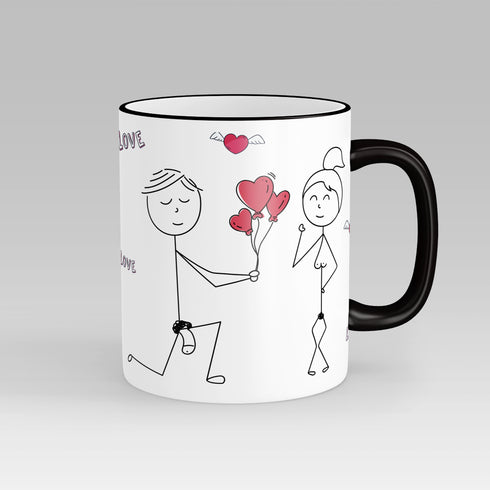 Personalised Line Drawing Couple Mug