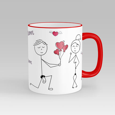 Personalised Line Drawing Couple Mug