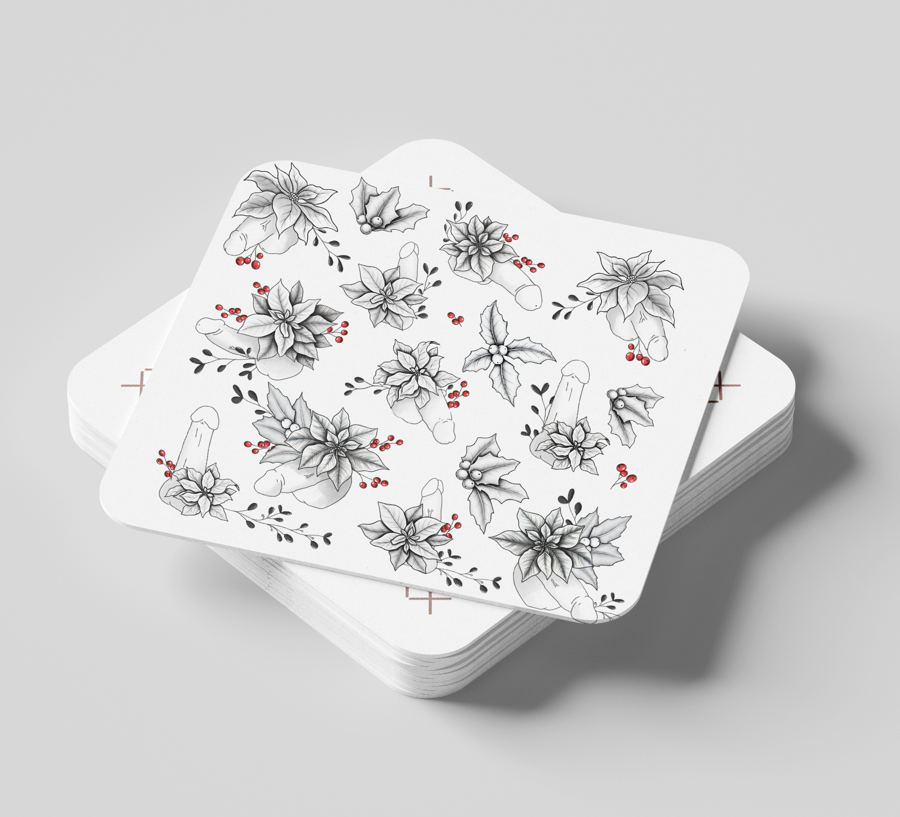 Festive Floral Willies Coaster