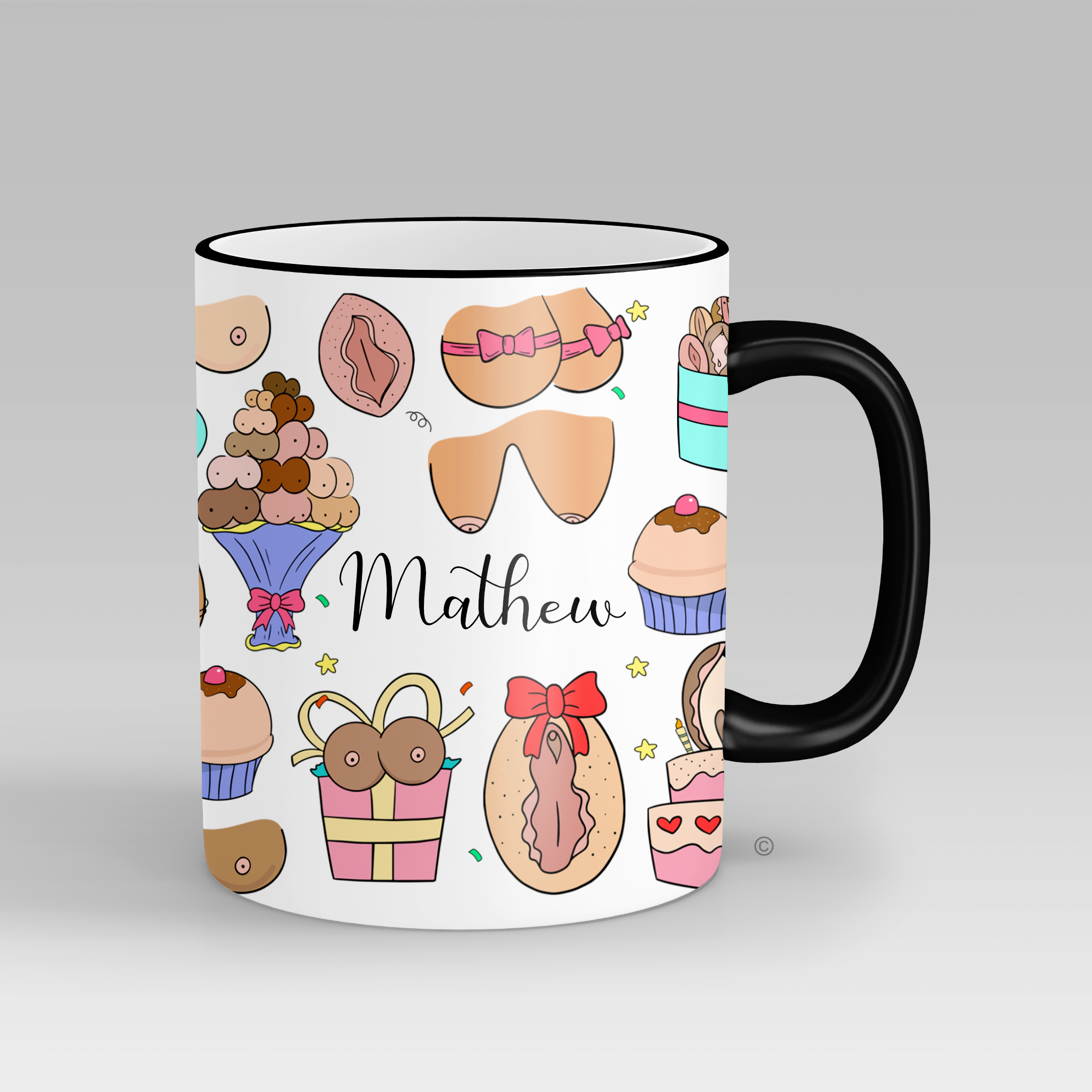 Personalised Birthday Bash Jugs & Peaches Mug