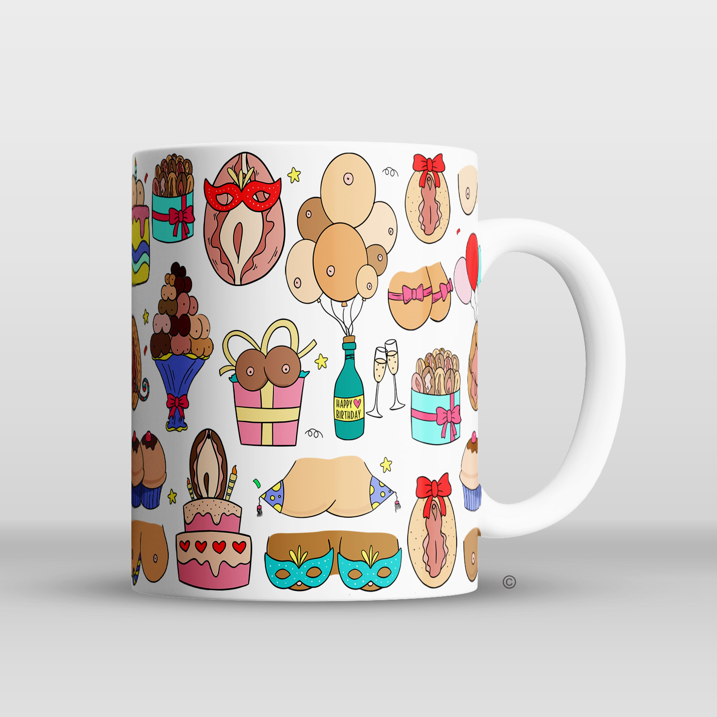 Personalised Birthday Bash Jugs & Peaches Mug