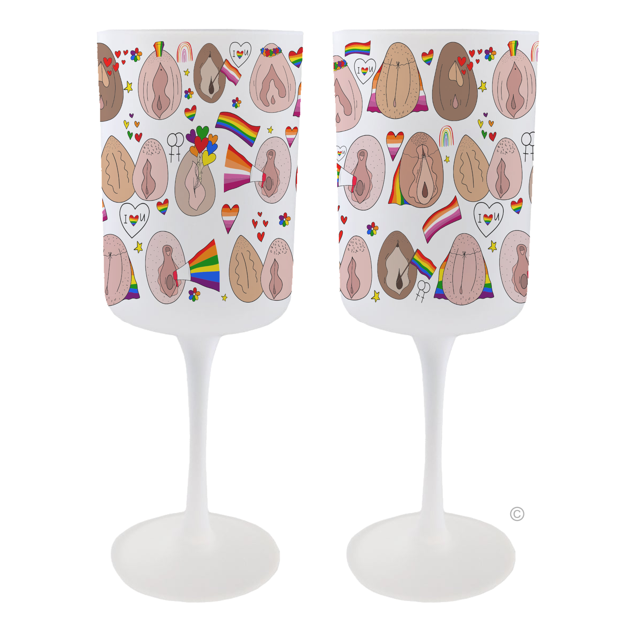 Lesbian Pride Wine Glass