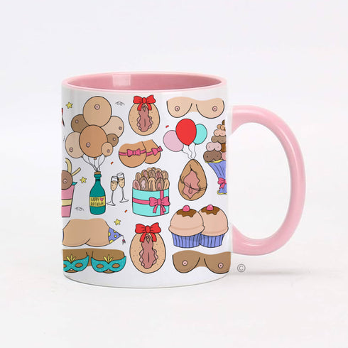 Personalised Birthday Bash Jugs & Peaches Mug