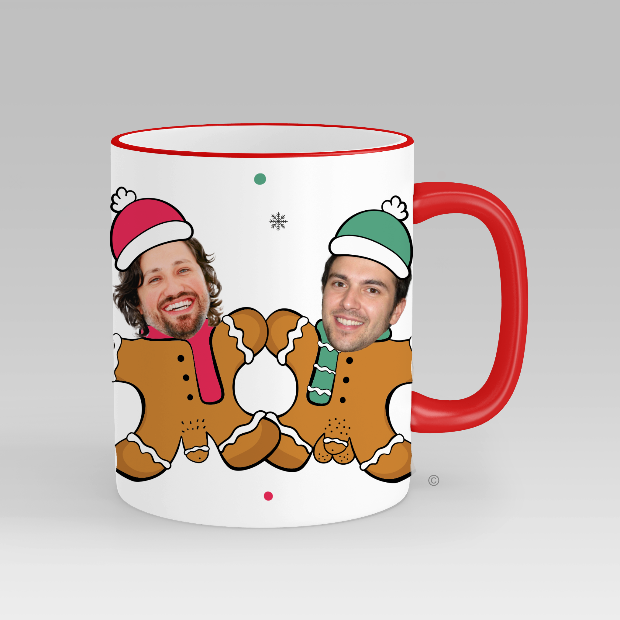 Personalised Gingerbread Men Face Mug