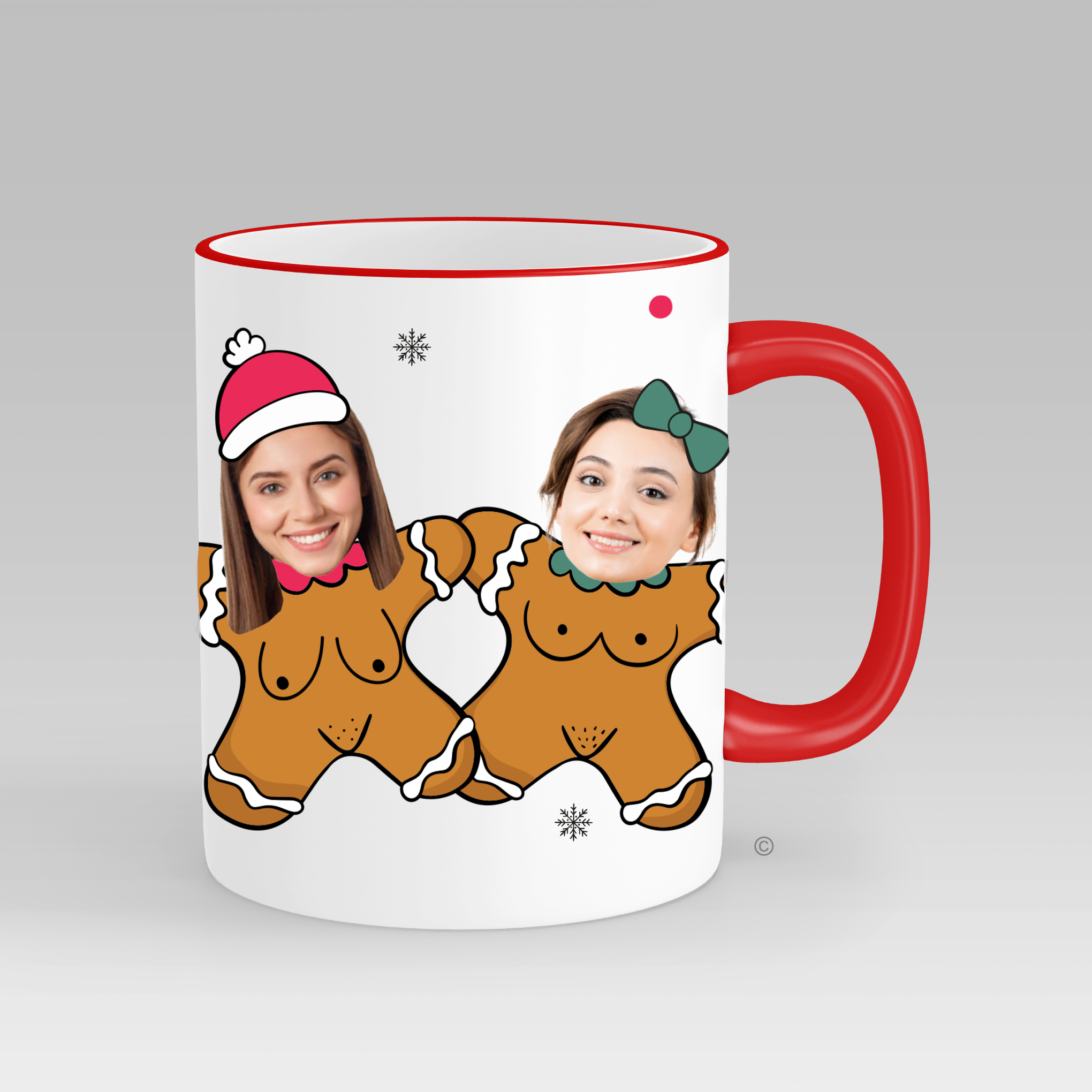 Personalised Gingerbread Girls Face Mug