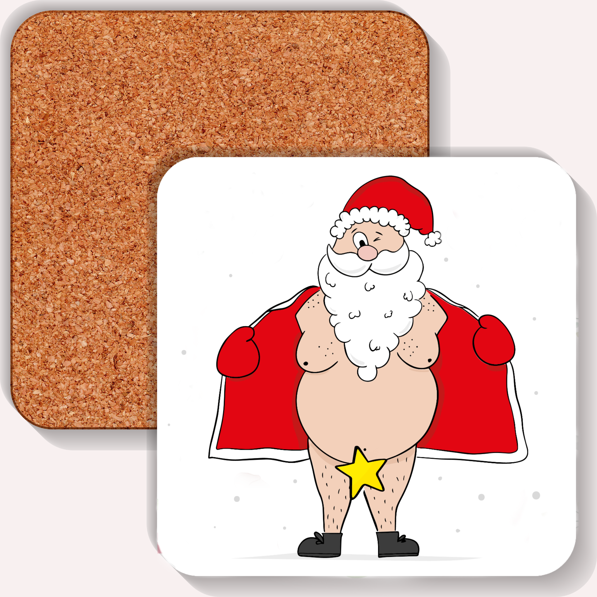 Naughty Santa Christmas Coaster