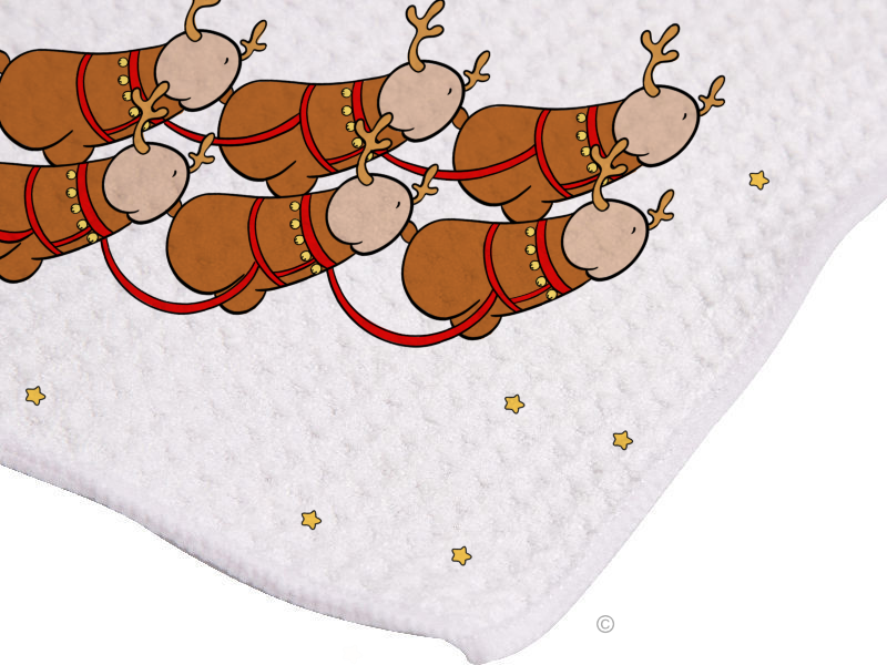 Santa's Naughty Sleigh Ride Tea Towel