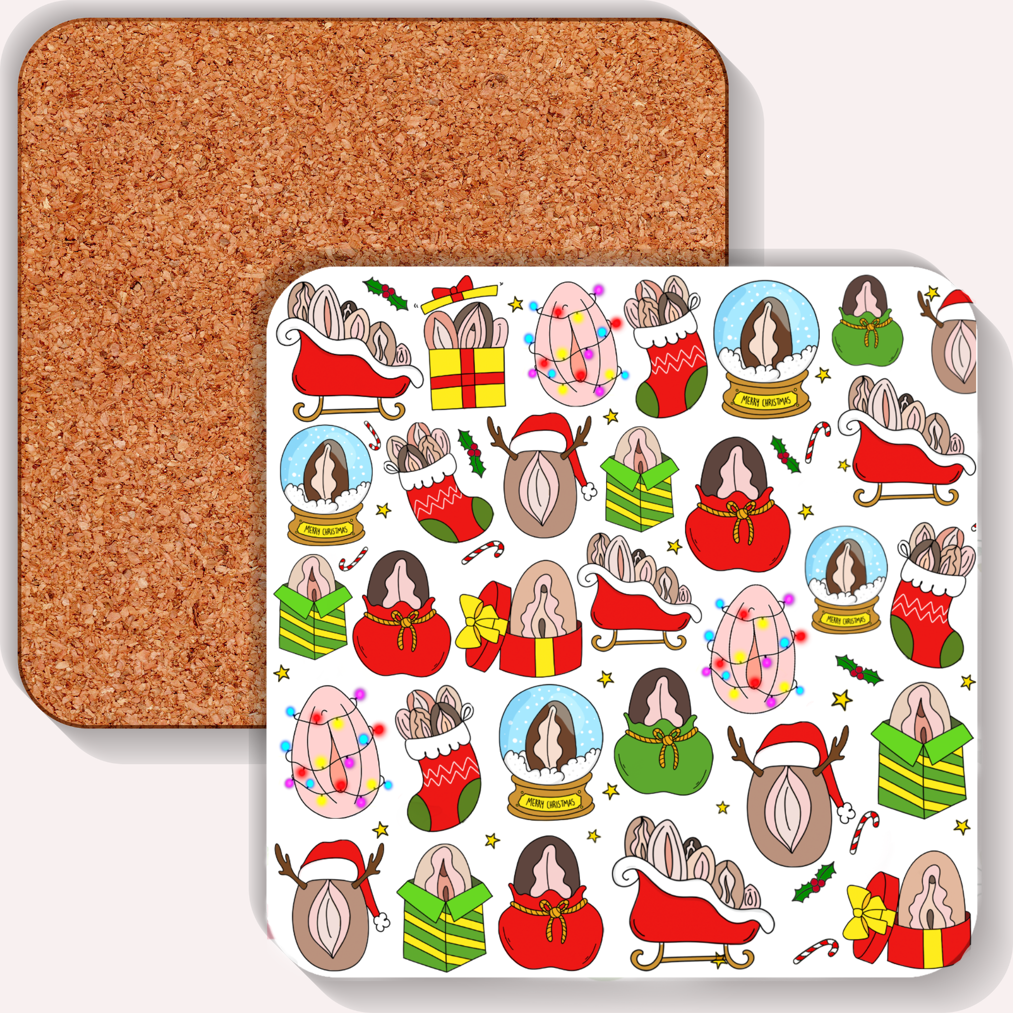 Merry Muff Christmas Coaster