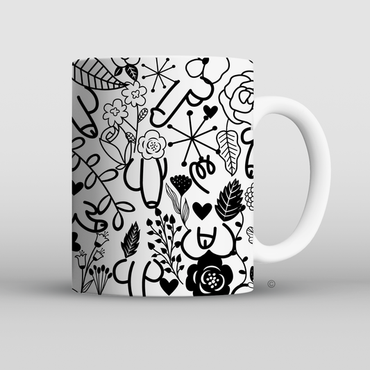 Doodle Willy Mug – a quirky and cheeky gift for birthdays, hen dos, and Secret Santa. Pair with the matching Doodle Curves Mug.