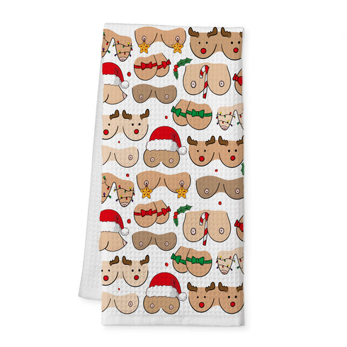 Merry Titmas Christmas Gift Set – Boob Mug, Chocolate, Card & Tea Towel