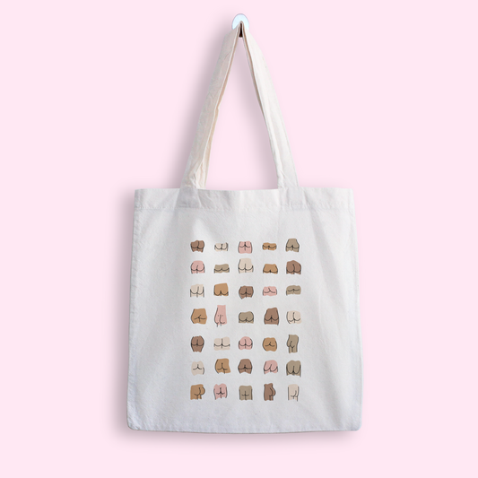All Bums Tote Bag – a funny, bold, and cheeky fashion statement featuring a playful design.