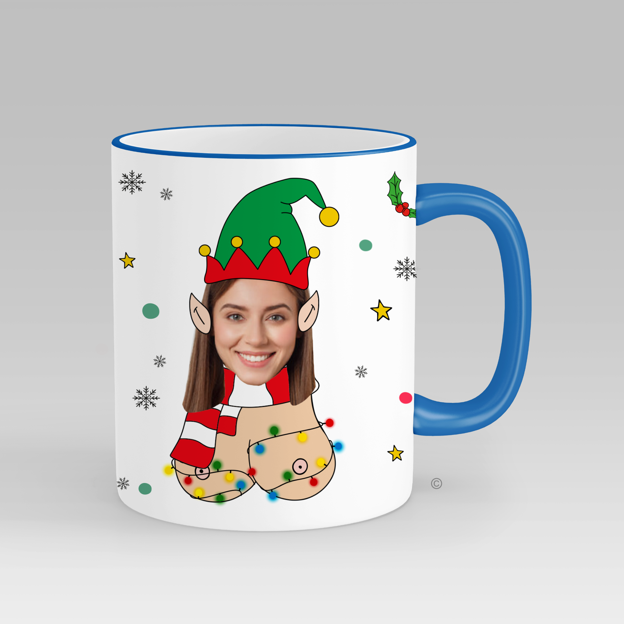 Personalised Elf Face Mug