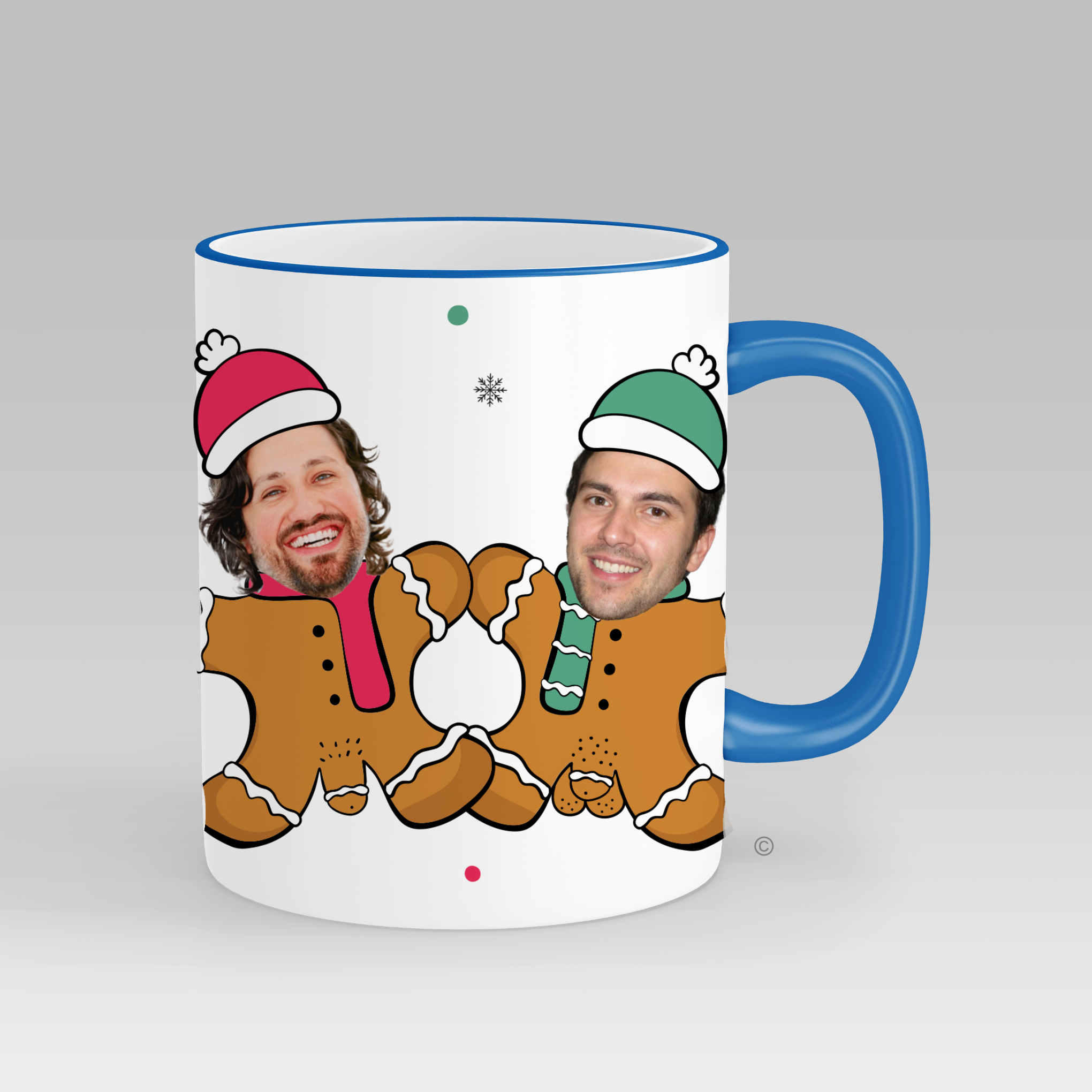 Personalised Gingerbread Men Face Mug