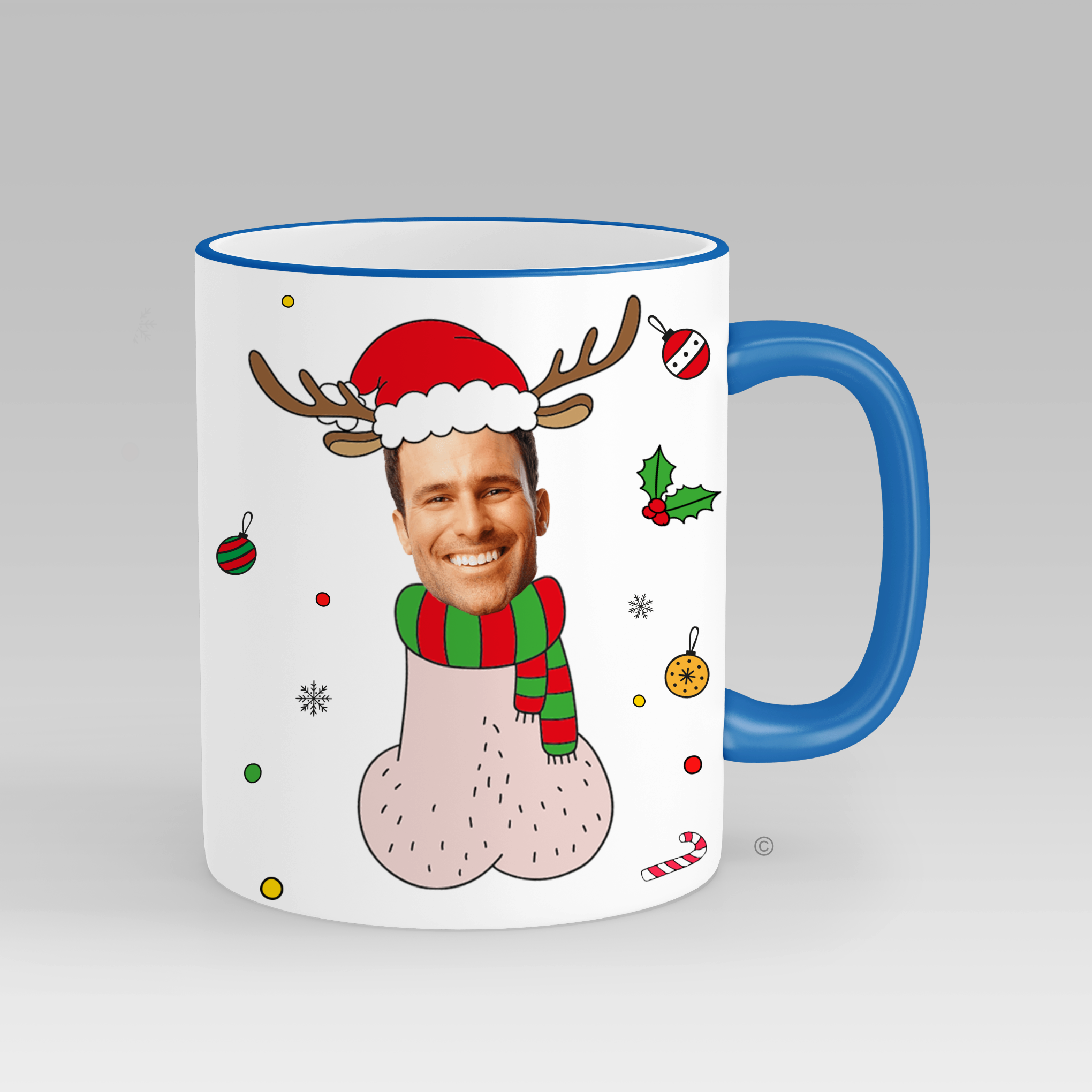 Personalised Willy Face Christmas Mug