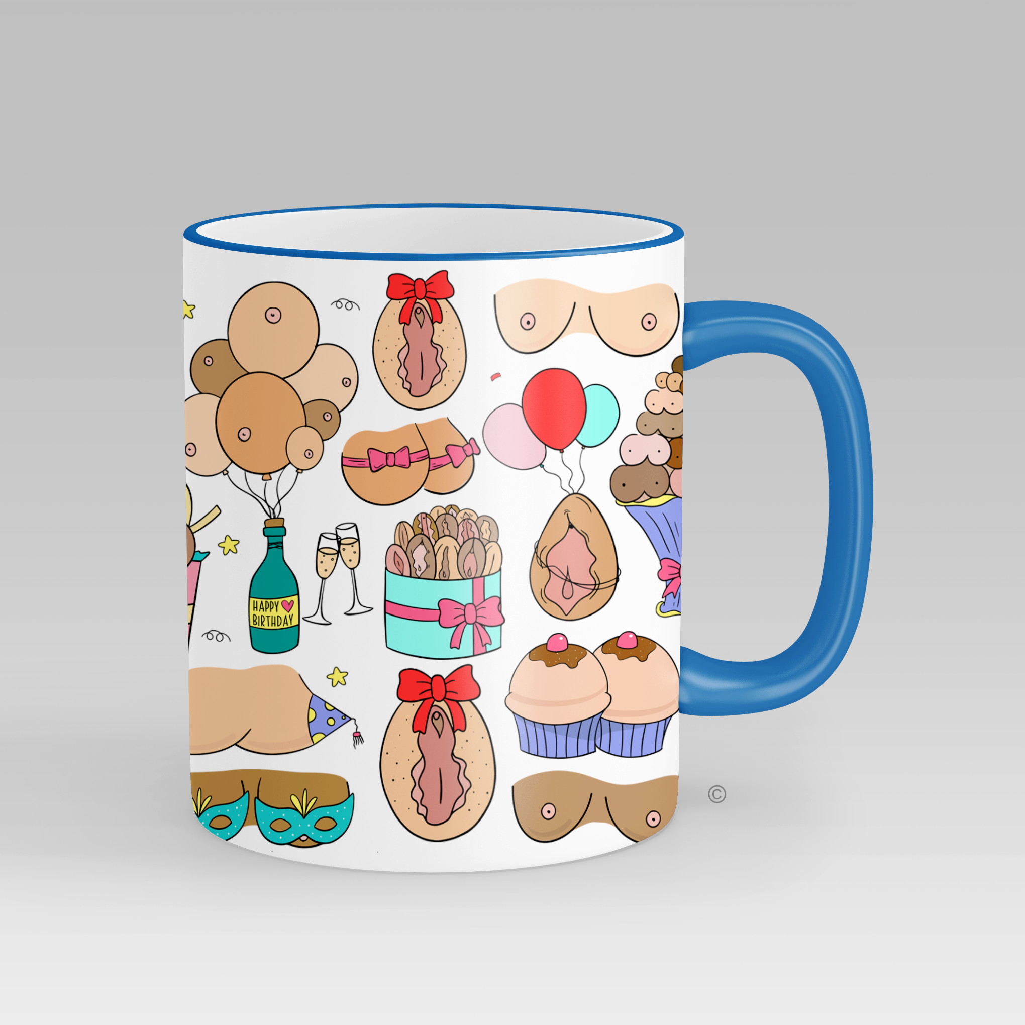 Personalised Birthday Bash Jugs & Peaches Mug