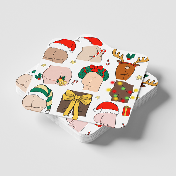 Bottoms Up Christmas Coaster