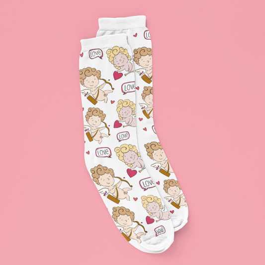 Couple Cupid Themed Socks – bold, playful, and cheeky socks, perfect for couples looking for a unique gift.