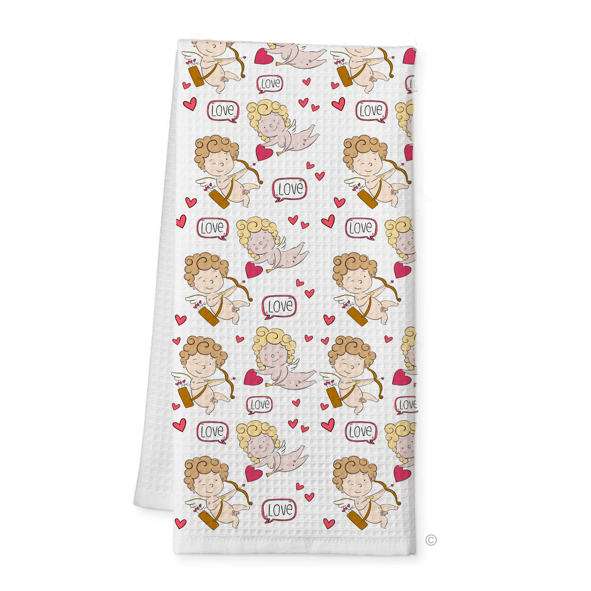 Cupid Couple Tea Towel – a fun, romantic, and quirky kitchen essential for couples & lovebirds.