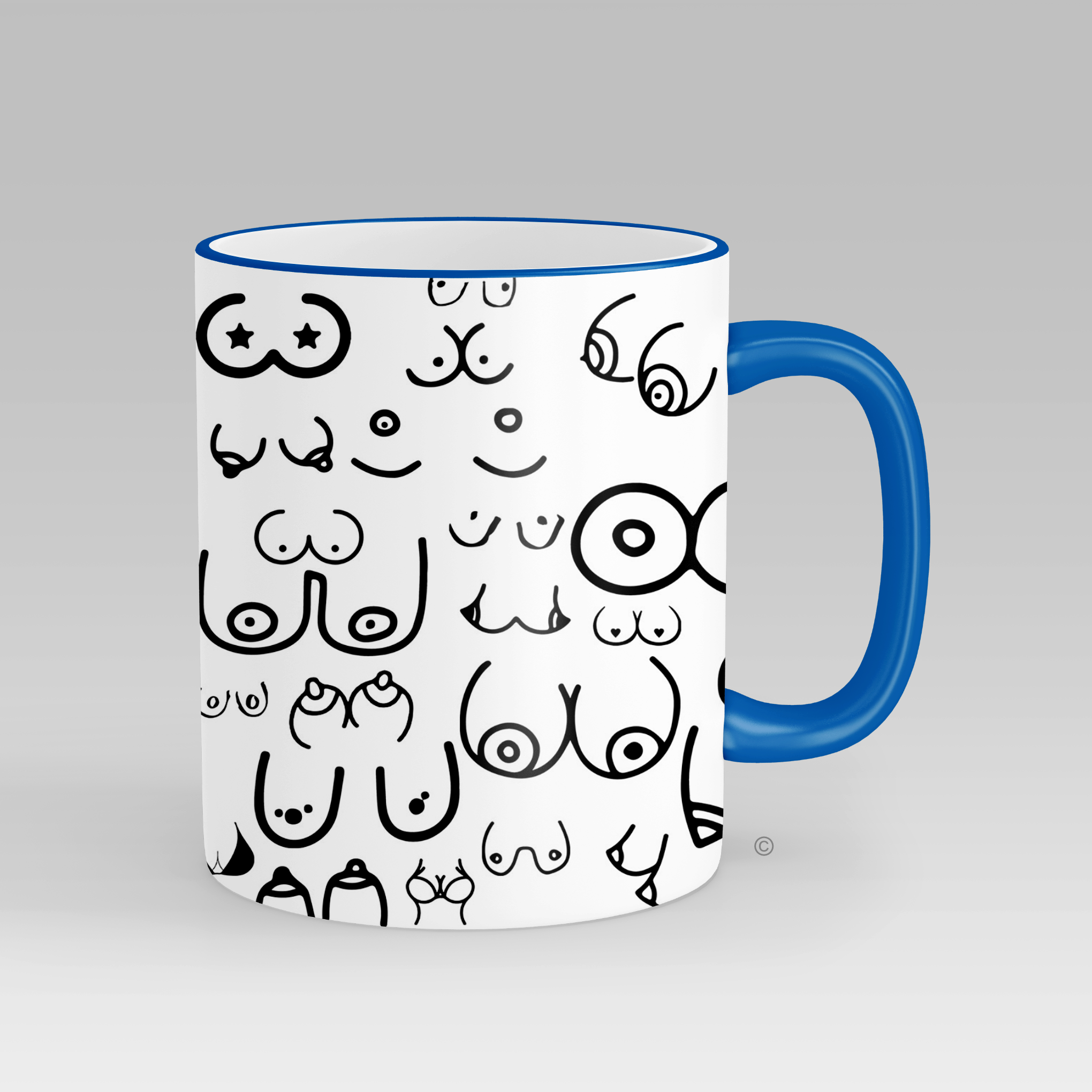 Doodle Curves Mug – a quirky and cheeky novelty gift for birthdays, hen dos, and Secret Santa. Pair with the Doodle Willy Mug for a fun set.