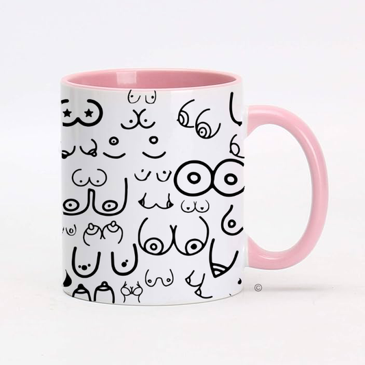 Doodle Curves Mug – a quirky and cheeky novelty gift for birthdays, hen dos, and Secret Santa. Pair with the Doodle Willy Mug for a fun set.