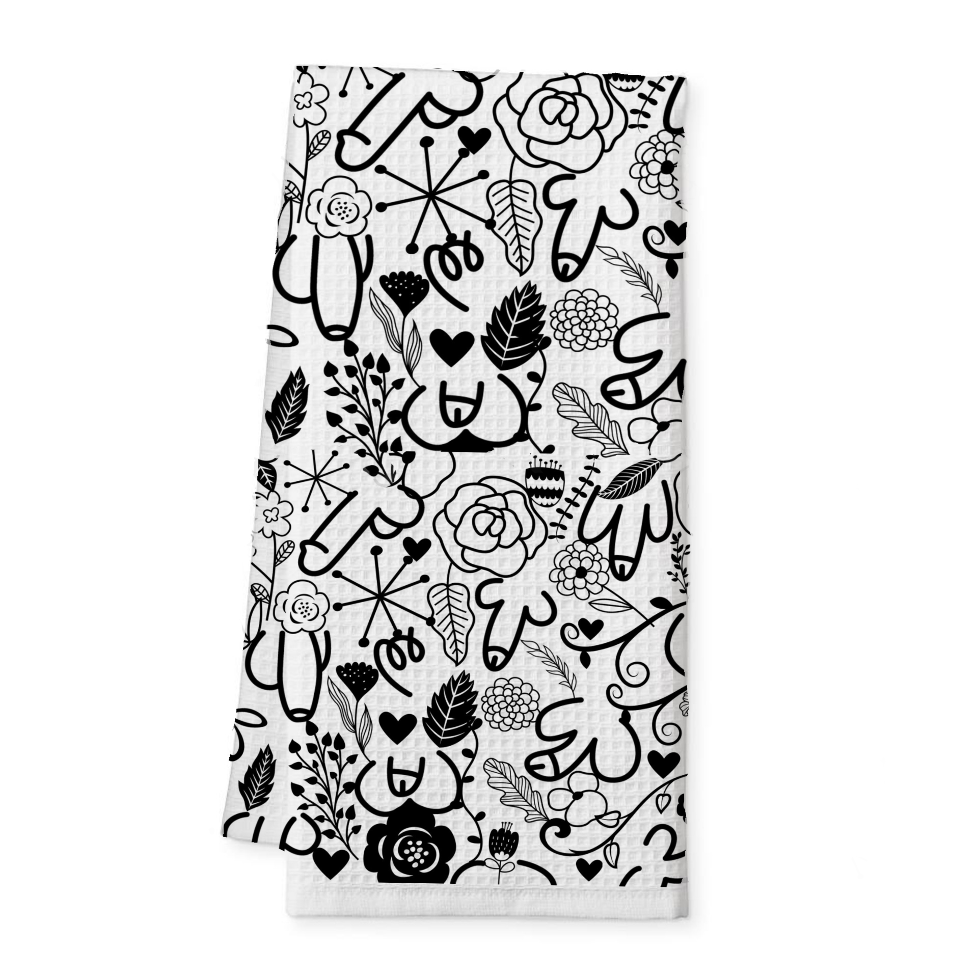 Doodle Dongs Tea Towel – a bold, minimalist, and cheeky kitchen towel featuring playful artistic doodles.