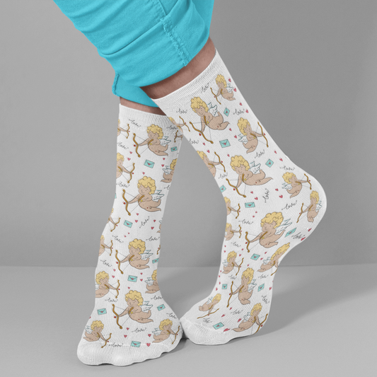 Exclusive Cupid Themed Socks – bold, playful, and cheeky socks featuring a fun Cupid-inspired design.