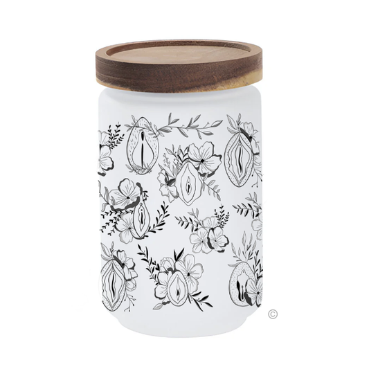 Bold Floral Female Storage Jar – a stylish, cheeky, and practical kitchen storage container with a fun floral design.