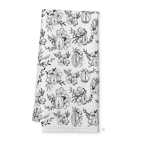 Lady Garden Gift Set – Floral Vagina Mug, Coaster & Tea Towel