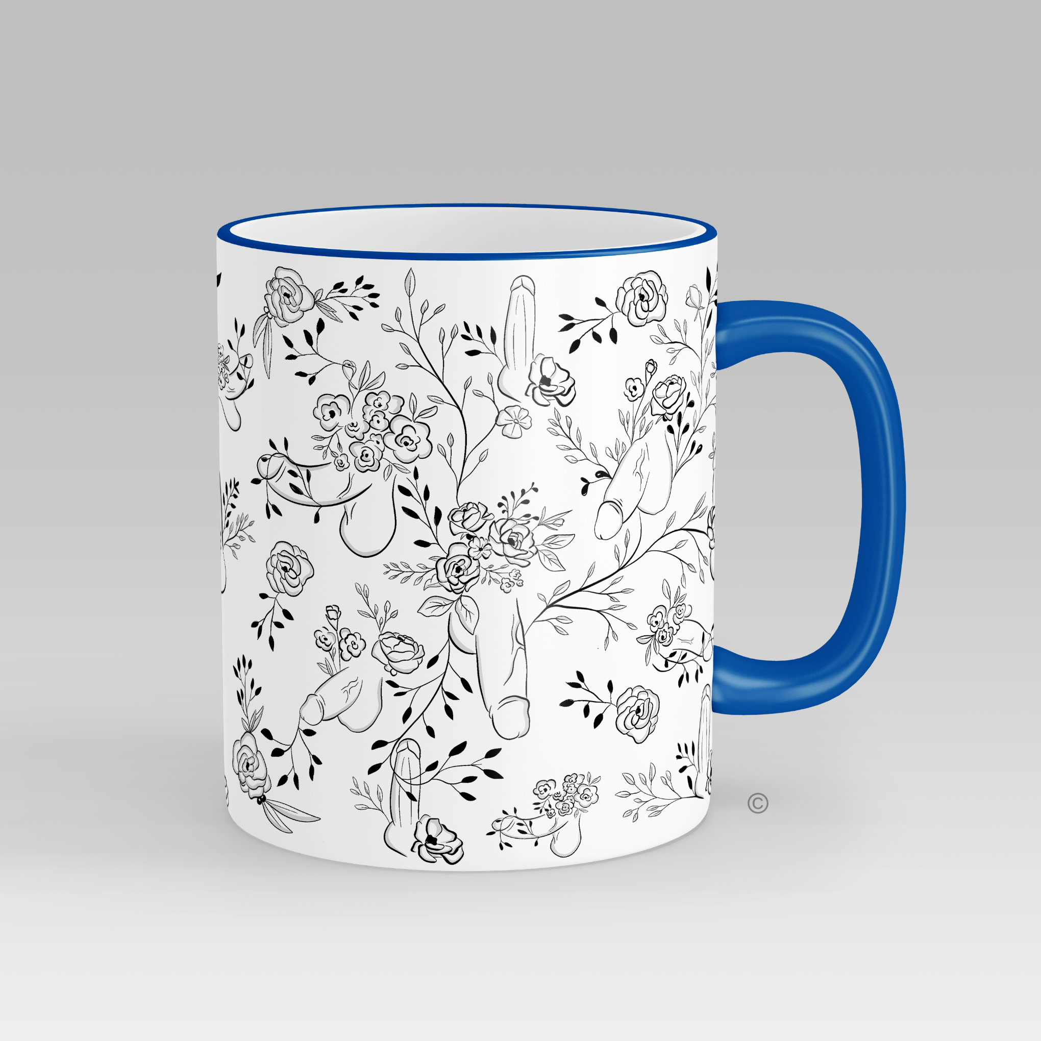 Floral WIlly Mug – a best-selling novelty mug featuring hidden cheeky details and a stylish floral design.