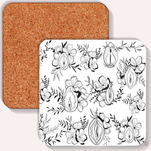 Better Together Gift Set – His & Hers Floral Mugs & Coasters