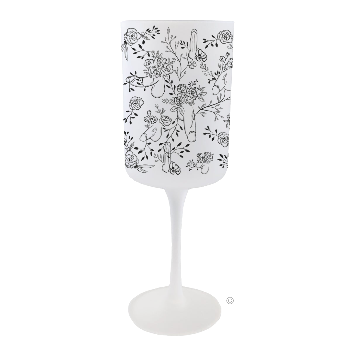 Floral Willy Wine Glass – a cheeky adult novelty gift perfect for birthdays, Valentine’s Day, and other fun celebrations.