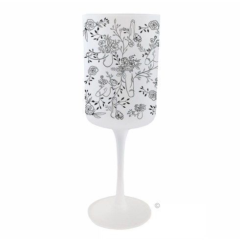 Floral Willy Wine Glass